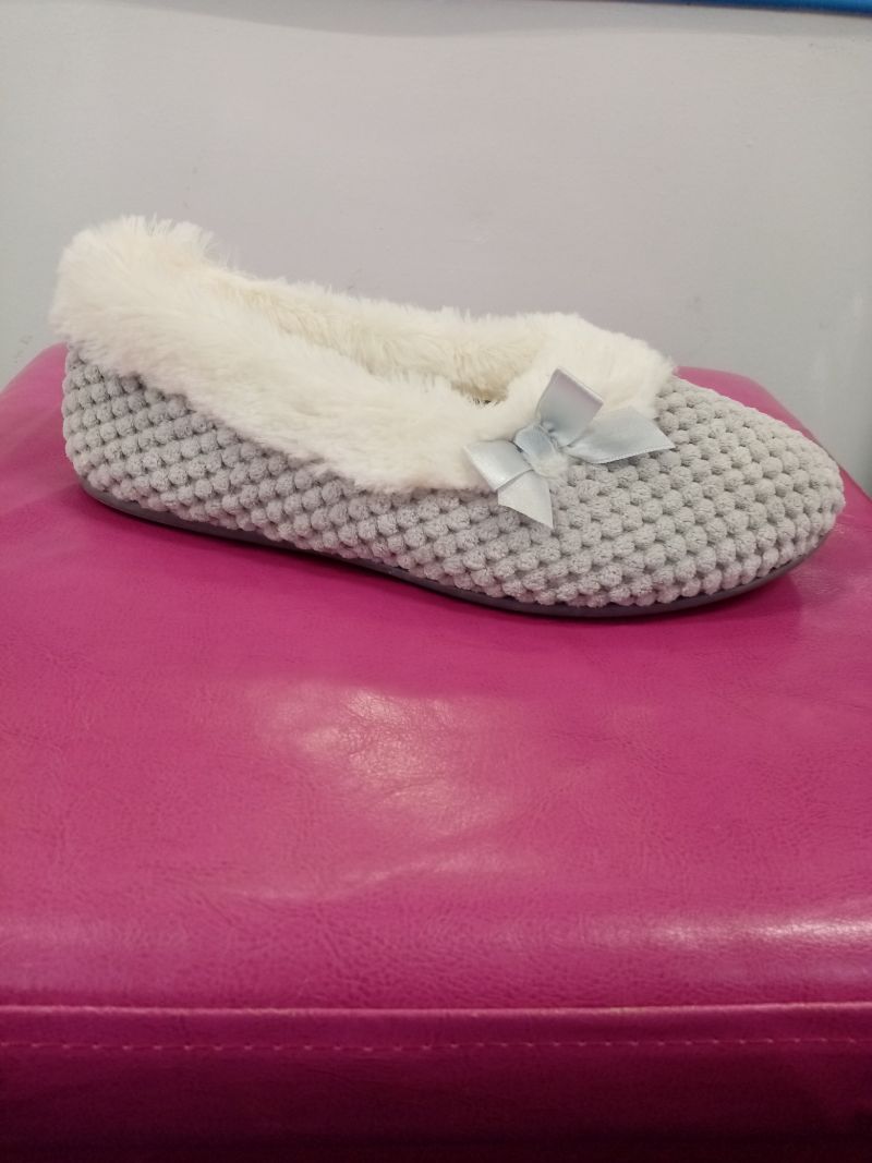 Grey Fur Lined Slipper