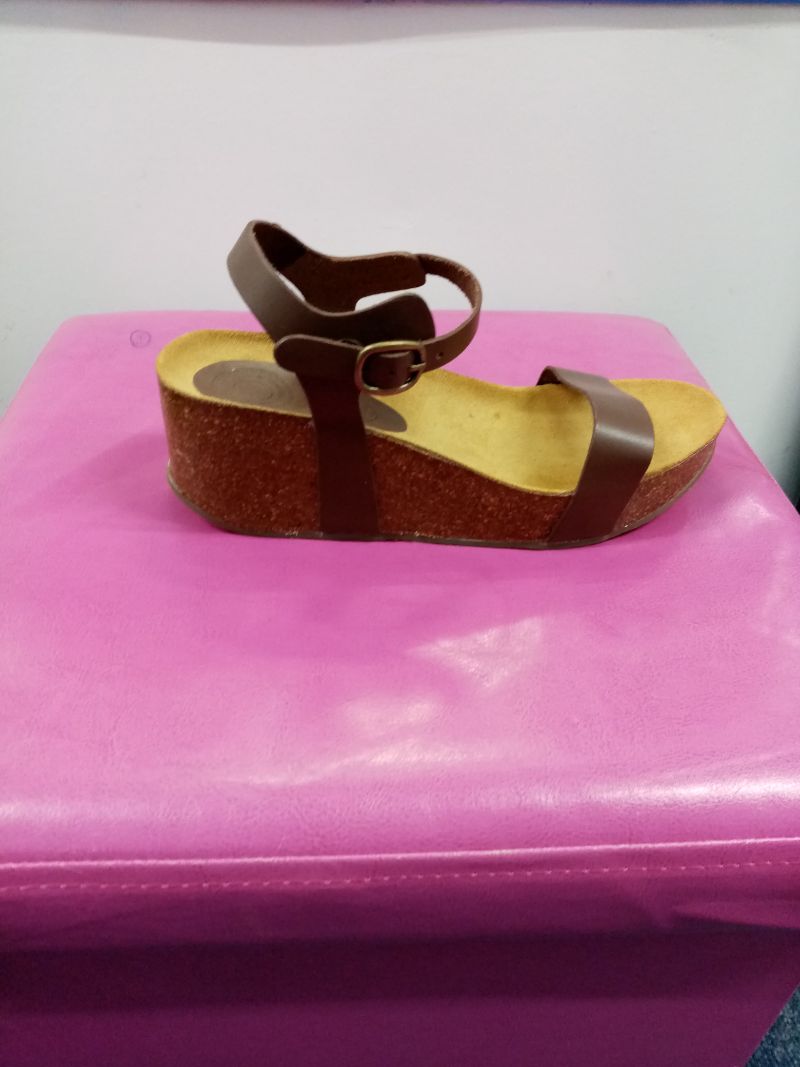 Wedge Leather Strap Shoes